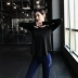 Quần áo tập thể dục lưới màu đỏ mùa thu và mùa đông áo khoác yoga dài tay nhanh khô thoáng khí phòng 2018 áo thun thể thao nữ mới Áo phông thể thao