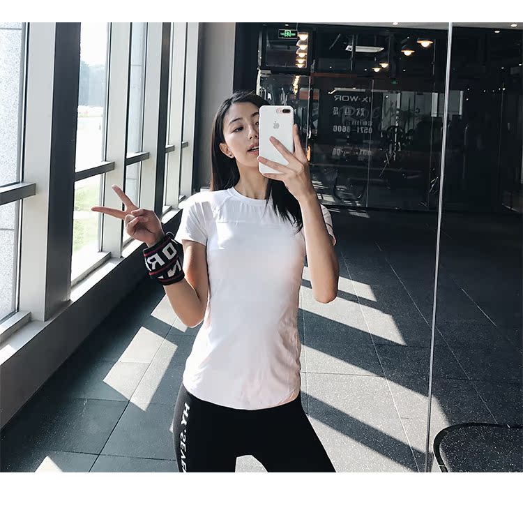 Super Anne Solid Color Nhanh khô Áo thun nữ Side Hollow Thể thao thoáng khí Tay áo ngắn Chạy Yoga Fitness Top áo polo thể thao nam