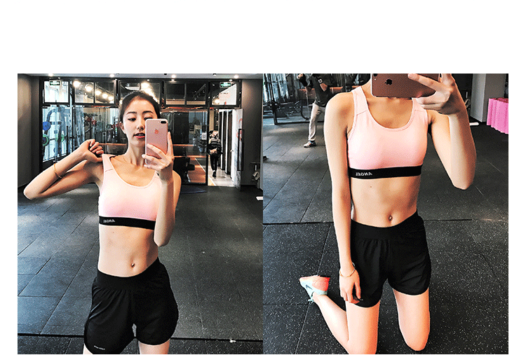 Đồ lót thể thao nữ chống sốc tập hợp vẻ đẹp kiểu vest kích thước lớn thoáng khí không có vòng thép sinh viên yoga thể dục áo tập yoga