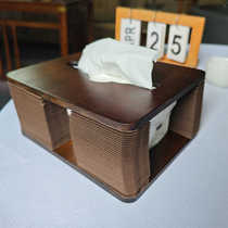 New Chinese style organ tissue box walnut dark solid bamboo restaurant paper box home bedroom guest can customize the logo