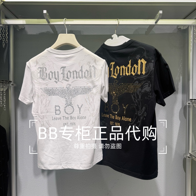 Boylondon 26 Summer Men's Rhinestone Eagle Short Sleeve T-Shirt B262N0104901/B262N0104902