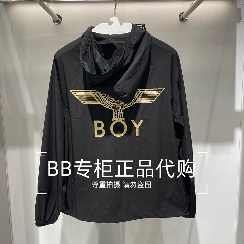 Boylondon 26 Summer Men's Hooded Zipper Gold-Print Skin Jacket B262N2301602