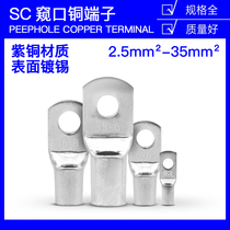 Peep cold pressed wiring terminals SC4-4 6-6 10-8 16-10 25 35-8 short copper nose wire ear red copper