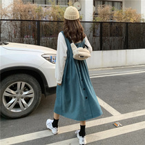  High waist loose thin skirt 2021 new Korean version of the small dress female spring small fresh strap skirt trend