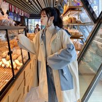 Winter tooling jacket female autumn and winter Korean version student 100 lap 2021 new medium length jacket cotton clothing jacket Spring and autumn