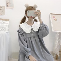 College wind dolls collar dresses small sub cute spring clothing 2022 new ladies loose lantern sleeves dress