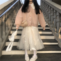 Sweet and gentle wind sweater womens autumn wear 2021 new loose spring and autumn thick sweater cardigan jacket trend