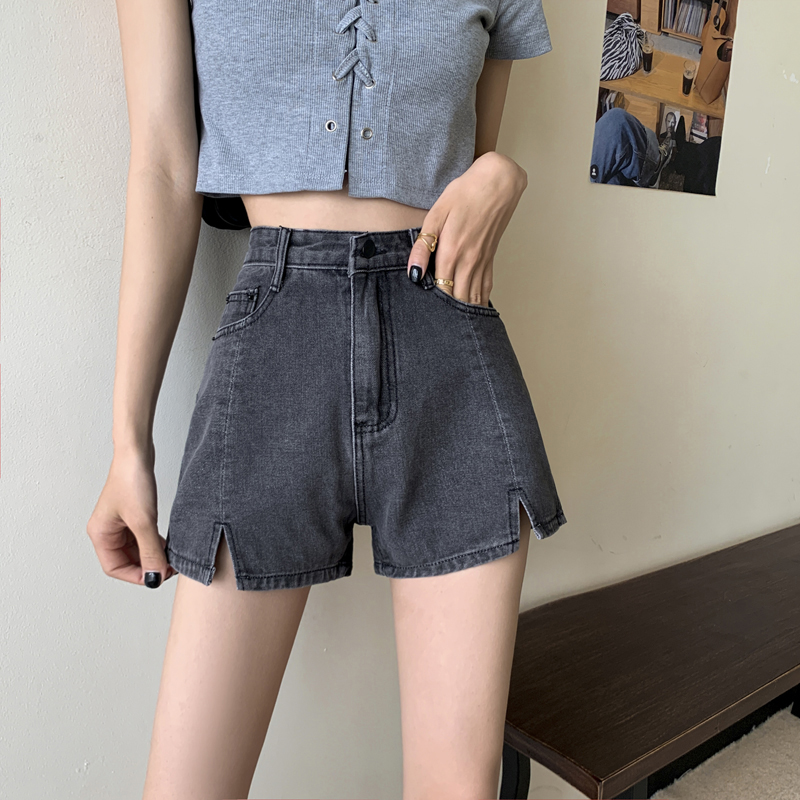 Hot girl high waist jeans women's summer 2022 new summer a word super shorts design sense pants slim wide leg pants