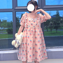 Skirt 2021 summer new Korean version of temperament sweet print girl waist slim little student dress