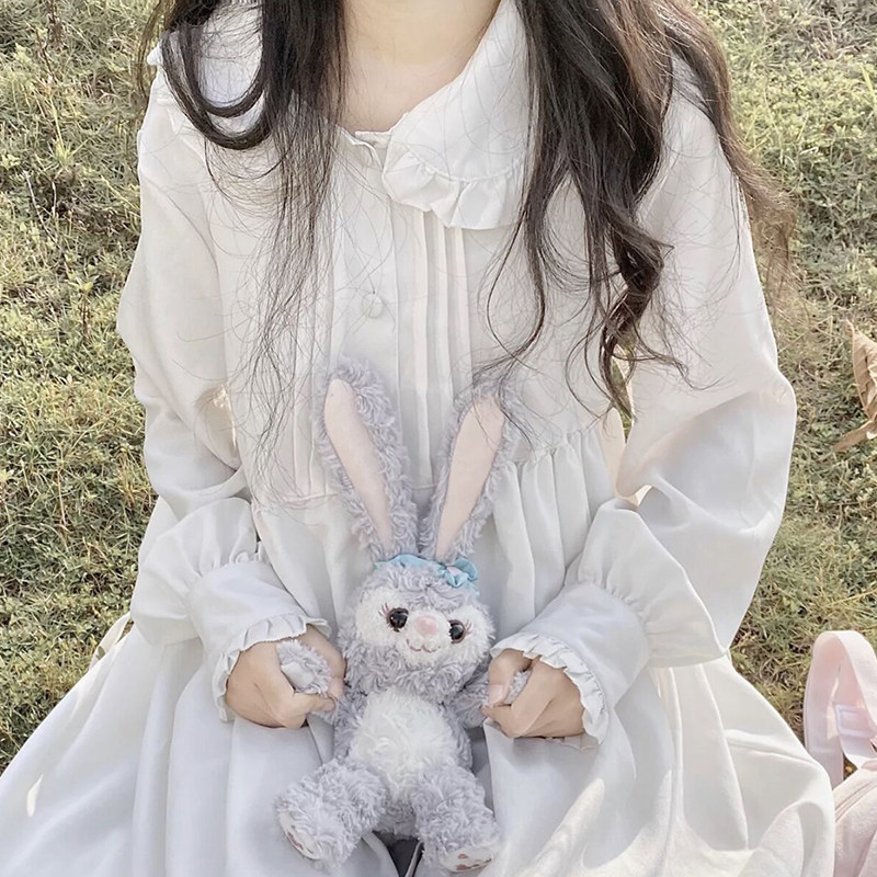 Little Fresher Day Ensemble White Ultra Fairy Spring 2022 New Women's Dress Dolls Collar Sweet And Windy Dress Fairy Skirt