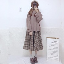 Japanese sweater sweater women loose wear lazy wind autumn winter thick knit shirt coat Spring and Autumn long cute