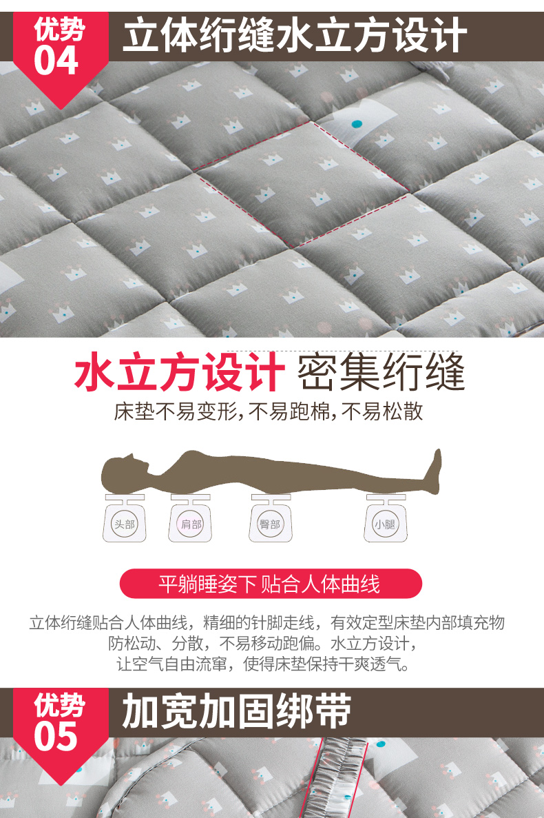[Nệm rửa gối bông một cặp +] tatami thảm được thiết lập phụ 1,5m 1.8m nệm trượt mat - Nệm nệm nước cho bé