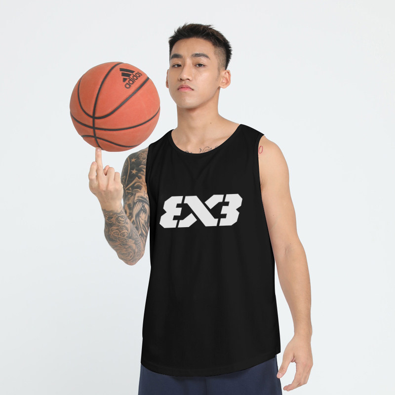 3X3 American basketball sports vest men's quick-drying breathable fitness running shooting training suit warm-up loose jersey