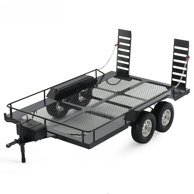 1/10 Axial Scx10 Ii Trx4 D90 Easy-To-Control Rc Climbing Car Dual-Axis Metal Flatbed Trailer
