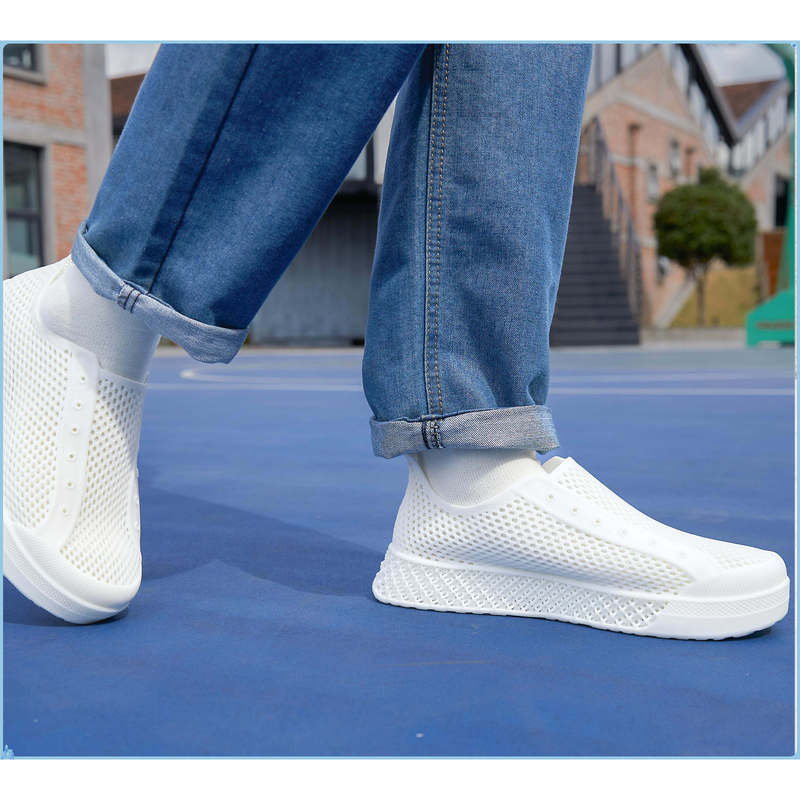 3D Printed Sneakers with Thick Soles, Breathable Men's and Women's Sports and Casual Shoes, Beach Silent Soft-Soled Clogs, Black Cushioning Couple Shoes