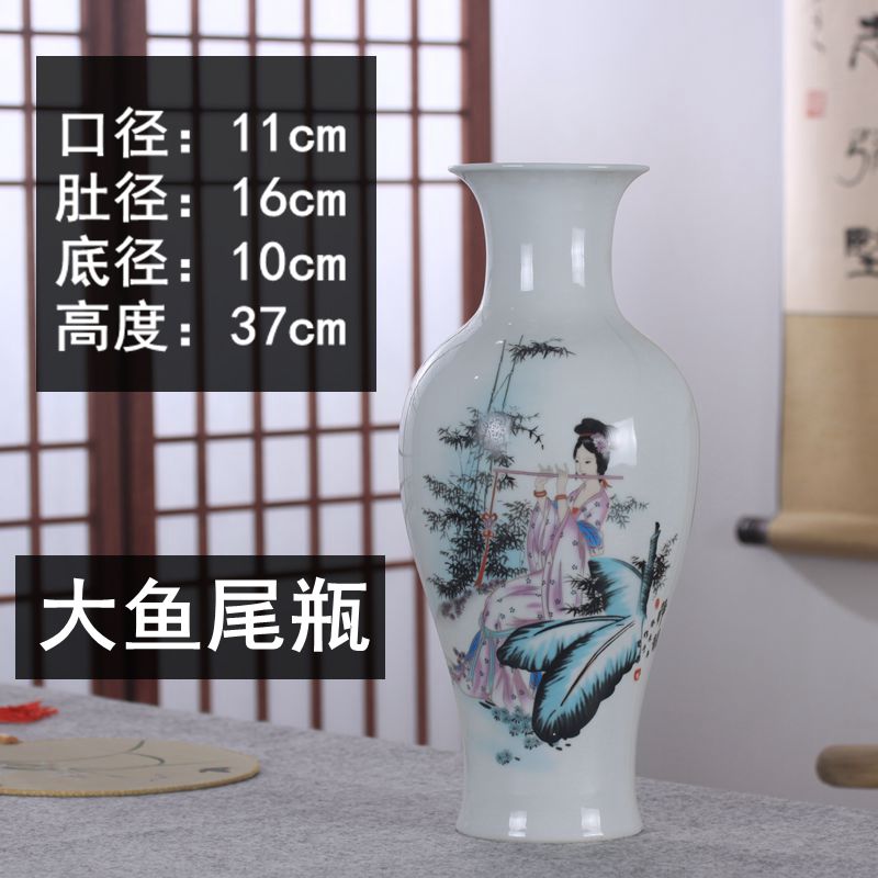 Jingdezhen ceramic crafts home decoration furnishing articles study of Chinese modern living room TV cabinet hydroponic vase