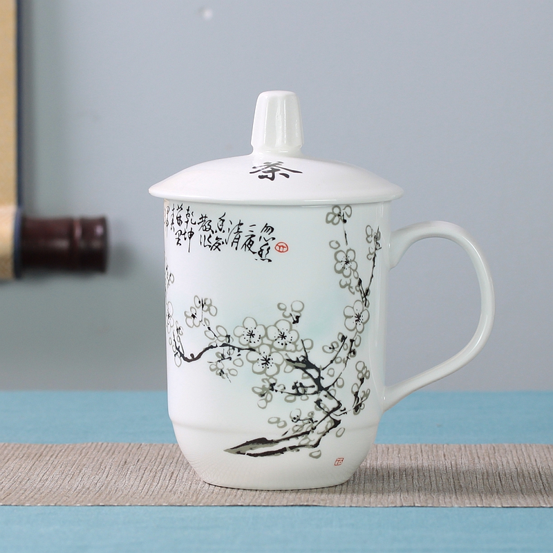 Office of jingdezhen ceramic cups with cover glass male household cup tea cup and wholesale custom mugs