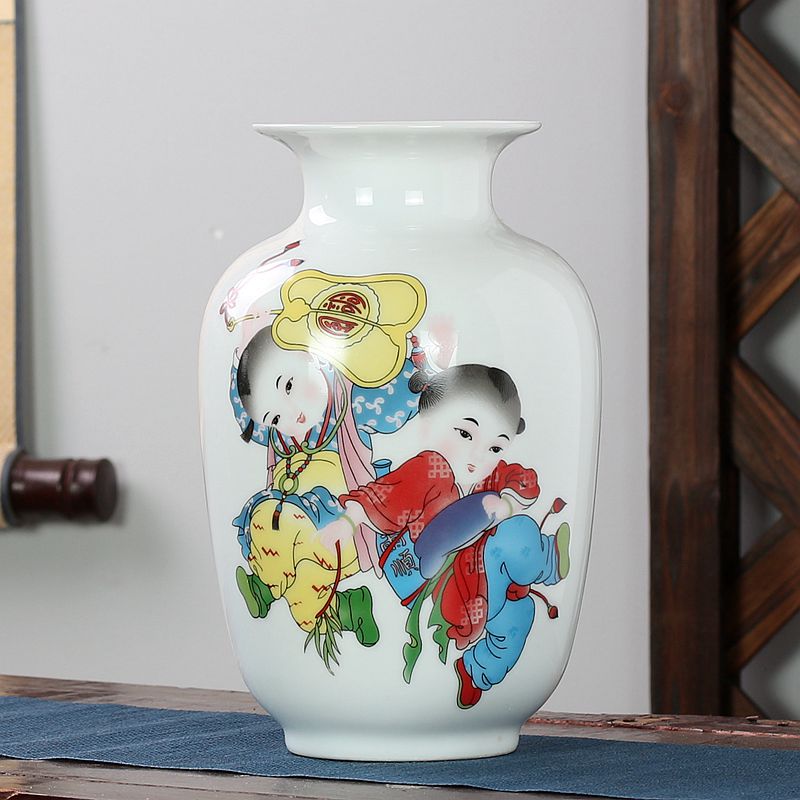 Jingdezhen ceramics floret bottle home furnishing articles dried flower arranging flowers, Chinese style living room TV cabinet handicraft