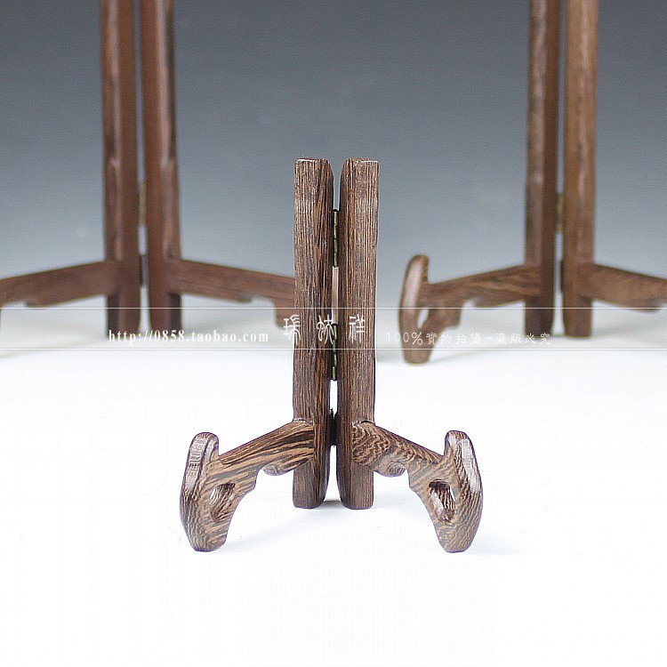 Charcoal carving plate frame bracket of puer tea cake mahogany base solid mywood