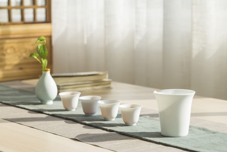 Jingdezhen ceramic custom sample tea cup home market metrix small bowl with single CPU office kung fu tea cups