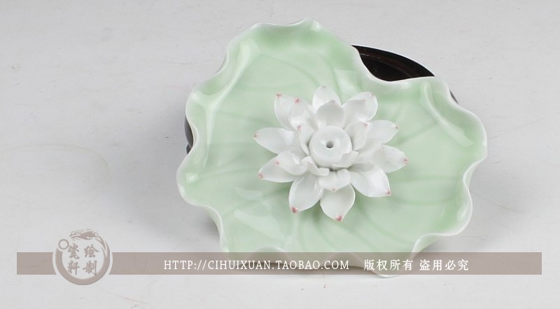 Checking out ceramic heart lotus lotus ice cracked grain volume pills sweet incense joss stick inserted vertebral dish incense buner