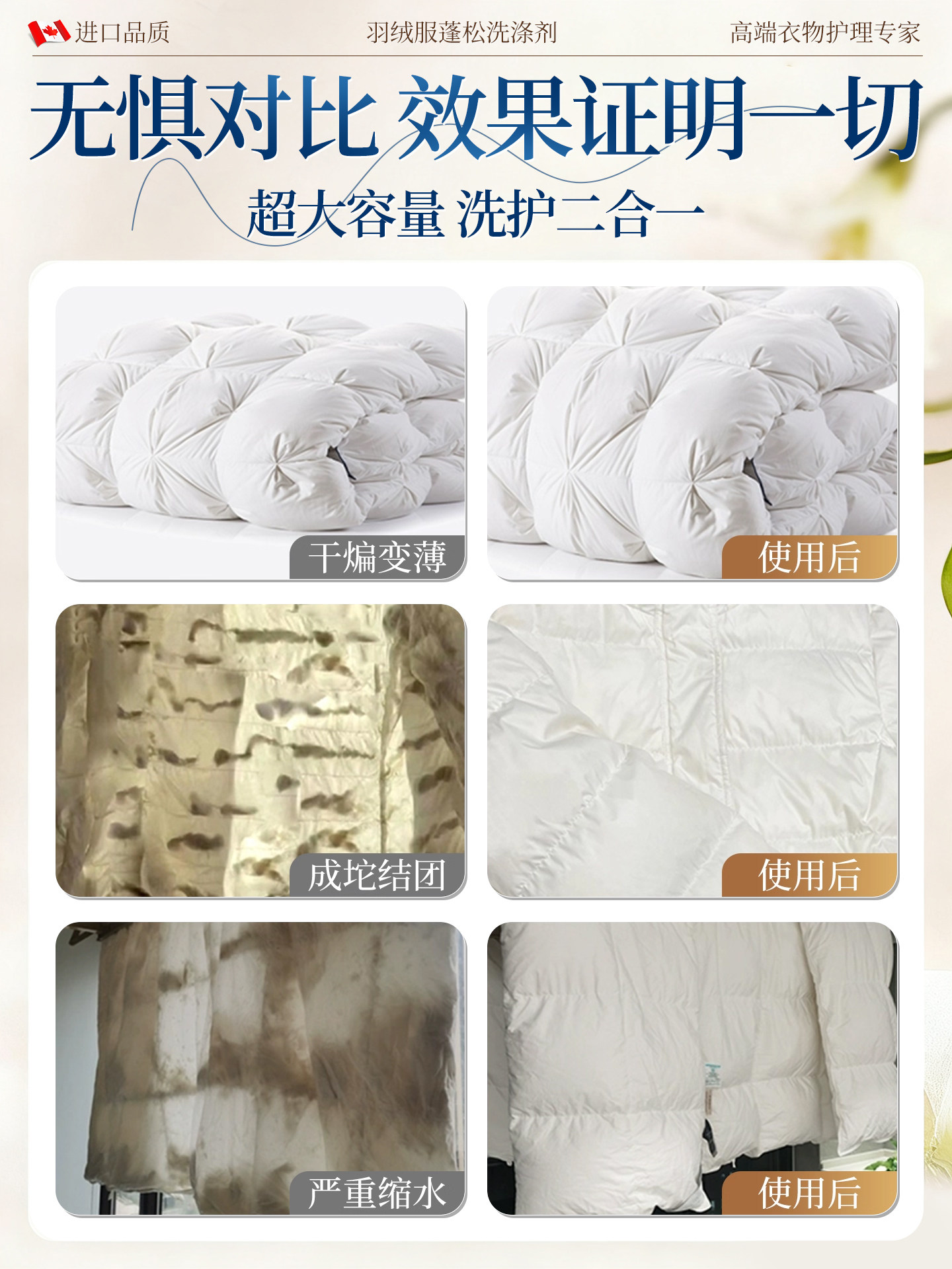 Down Jacket Fluffing Agent, No-Wash, Removes Stubborn Stains, Fluffs and Removes Oil Stains from Clothes, Household Cleaning Agent, Official Product