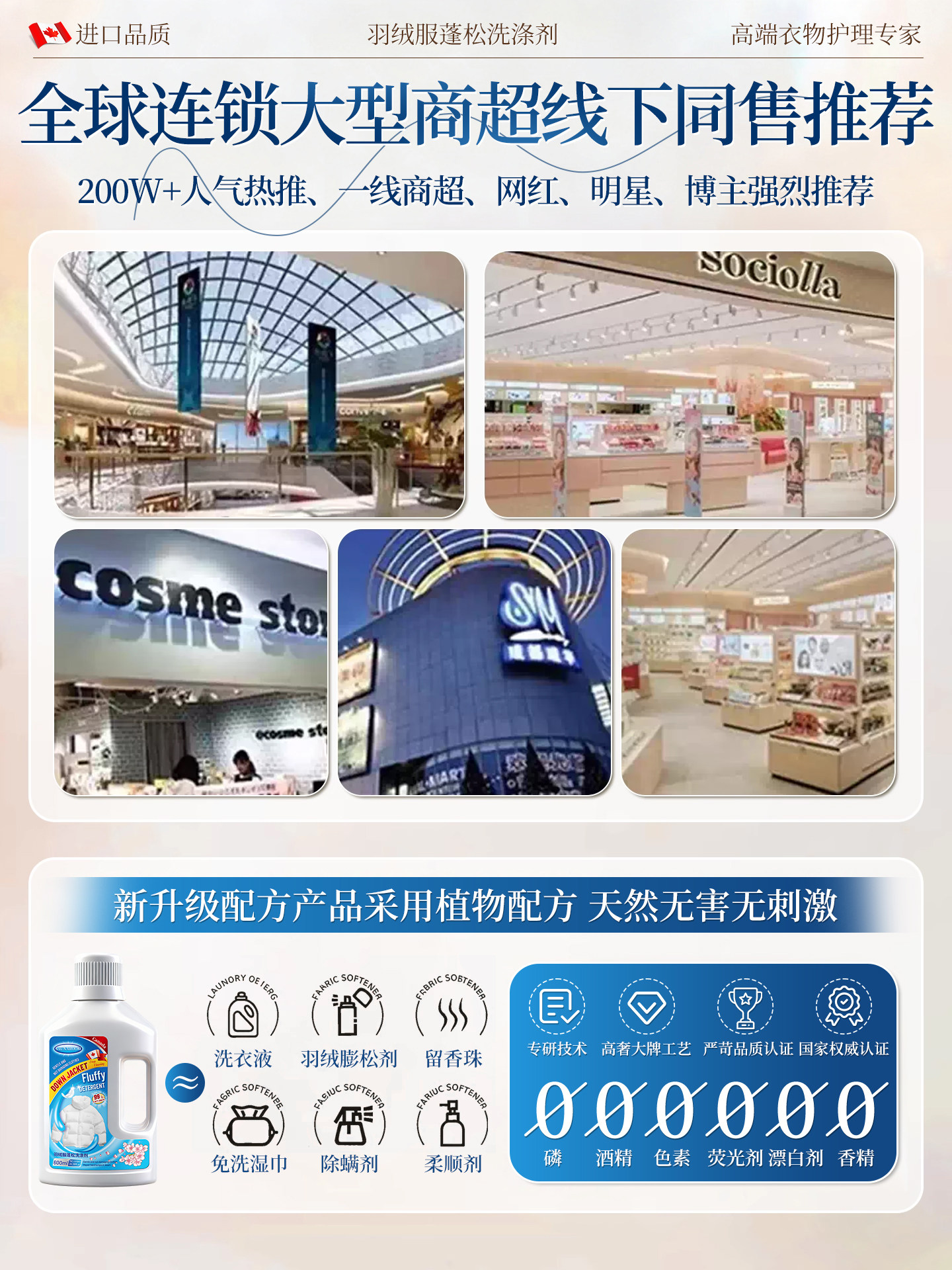 Down Jacket Fluffing Agent, No-Wash, Removes Stubborn Stains, Fluffs and Removes Oil Stains from Clothes, Household Cleaning Agent, Official Product