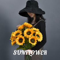 Simulation bouquet sunflower sunflower fake flower table decoration flower plastic flower living room flower arrangement home decoration floral art