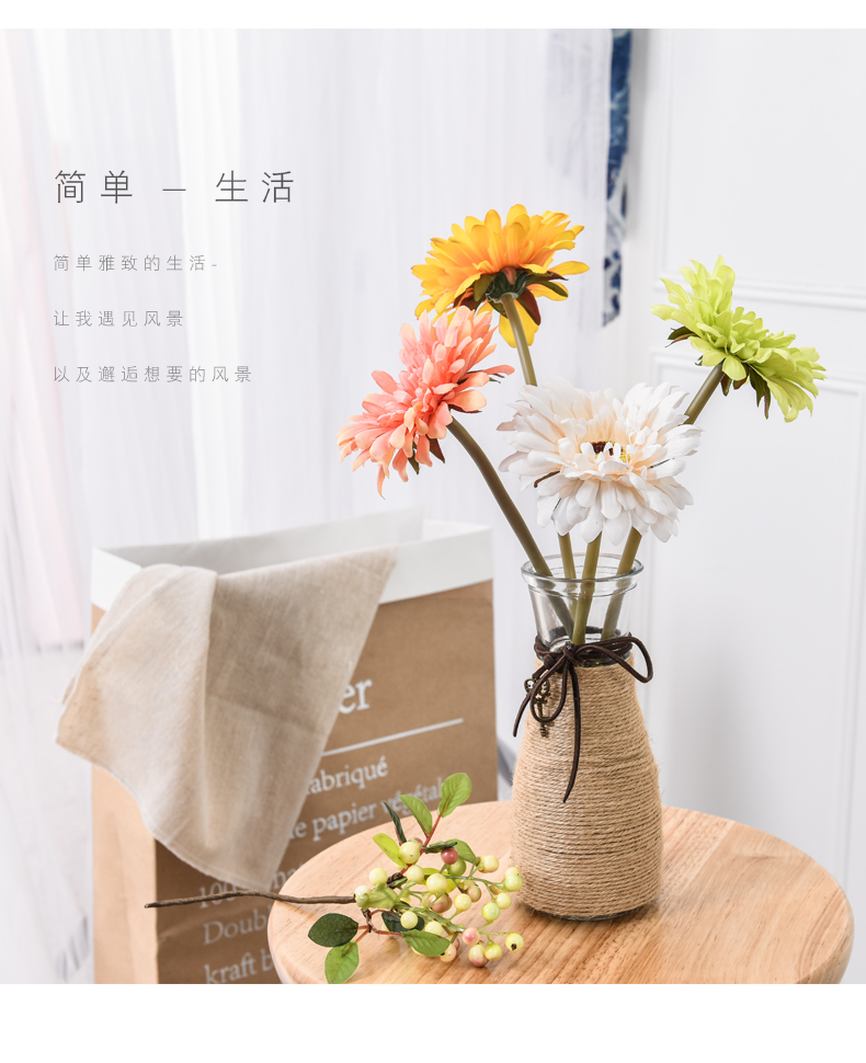 Mô phỏng Gerbera Daisy Single Sun Flower Trang trí nội thất Phòng khách Bàn ăn Trang trí Hoa nhân tạo Trang trí hoa Trang trí hoa - Trang trí nội thất vật dụng dcor phòng ngủ