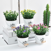 Creative home hipster simulation plant fake grass potted green plant multi-meat fake flower ornaments living room desktop decorations