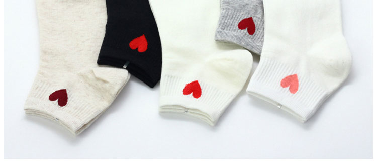 Vớ cotton nữ ngắn vớ ngắn Hàn Quốc tình yêu của phụ nữ Vớ Nhật Bản hipster Hàn Quốc hipster trái tim dễ thương trái tim đỏ tất ngắn