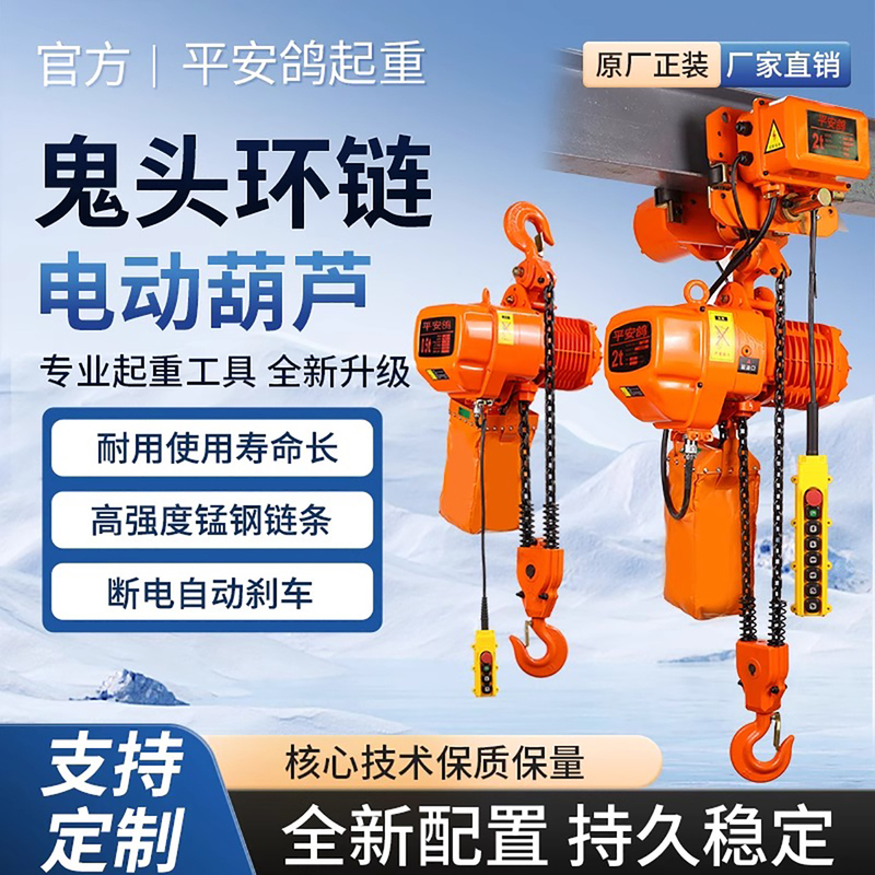 Ghost Head Chain Silent Electric Hoist 380V Chain Traveling Crane Electric Hoist Chain Type Lifting Operation Fixed
