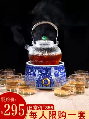 Steaming teapot Tea maker Household small black tea tea maker Glass automatic mini black crystal stove Tea stove Tea maker