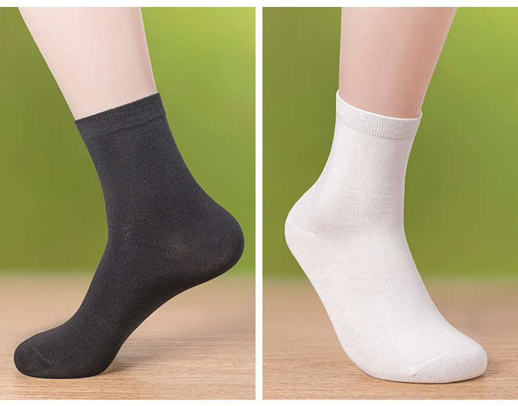 100% cotton tất nam màu rắn nam kinh doanh vớ cotton nam màu đen và trắng dày vớ nam tất ngắn cổ nam