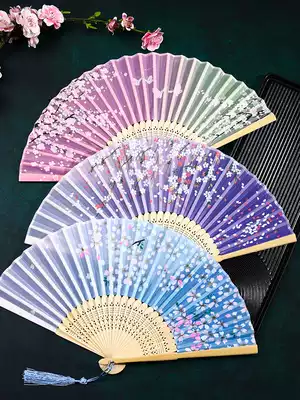 Fan folding fan Chinese style dance fan female summer folding fan costume children Hanfu classical ancient style decorative fan