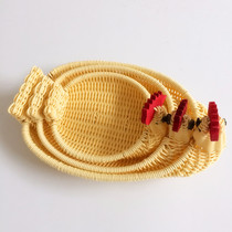Boutique PP rubber rattan basket polypropylene containing basket rooster pan fruit pastry dish bread basket