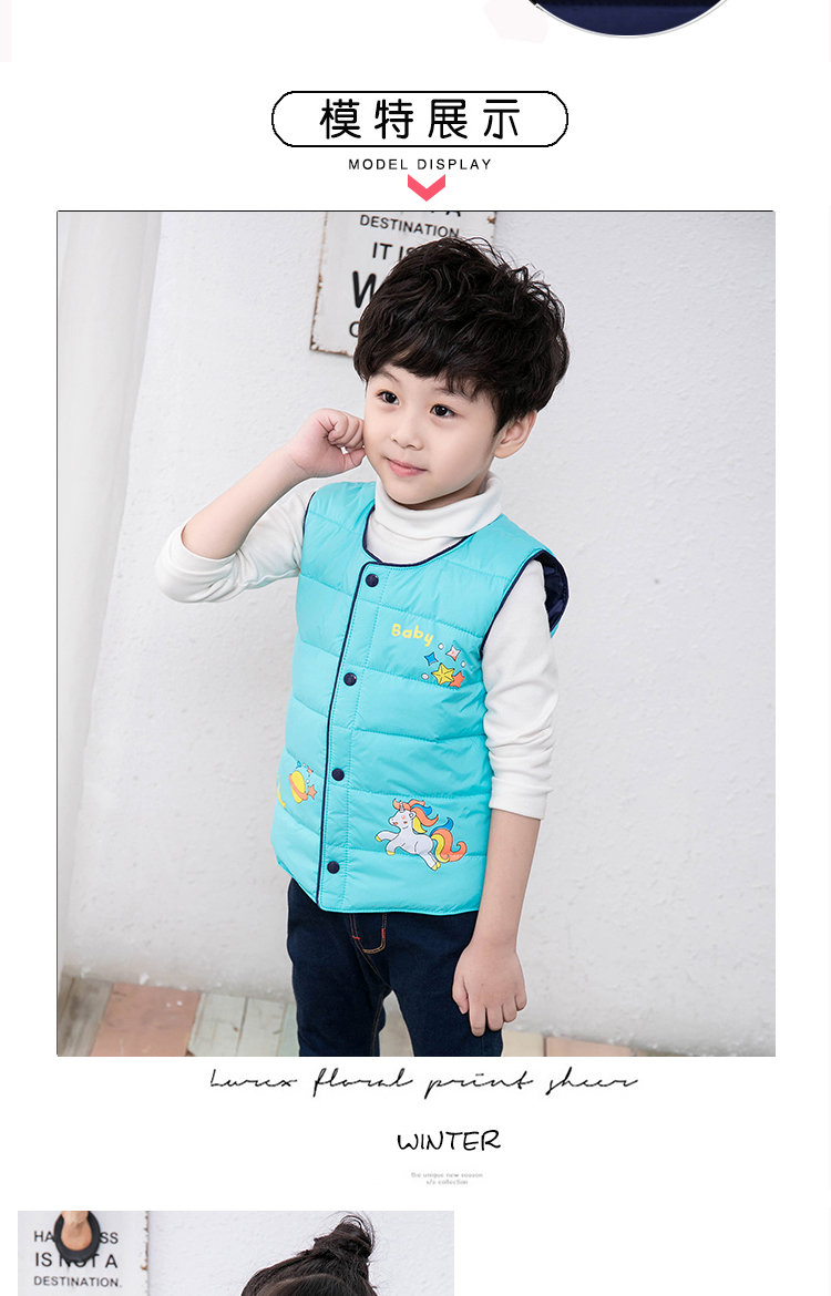 Áo vest cotton trẻ em 2018 mới quần áo bé trai bé gái xuống áo vest cotton vai chống mùa thu đông áo gile hàn