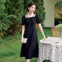 Blue Language Big Code Women Dress Cashew Design Sensfeel Dress Pear Shape Slim Fit Slim Fit Slim Temperament Little Black Dress