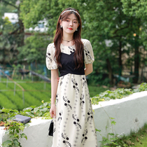 Blue language Big code Women in summer skirts Wembleweight mm Belly Shatter Dress Code Fake two fairy Lions dress