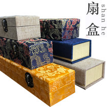 Packaging fan box thickened 10 inch 8 inch brocade Brocade Box Gift Box Enterprise Custom LOGO Fold Fan Box