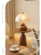 French-Style Vintage Creative Shell-Shaped Walnut-Colored Table Lamp for Bedroom, Study, Living Room, Cream-Style Ambiance Table Lamp