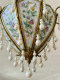 French-Style Vintage All-Copper Enamel Printed Glass Pearl Chandelier for Bedroom and Dining Room, American Country-Style Decorative Lighting