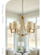 Dige French Retro Creative Shell Chandelier Bedroom Living Room Dining Room Crystal Lamp American Retro Light Luxury Lighting Fixtures