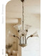 Creative Chrome-Colored Trumpet Flower Glass Chandelier for Living Room, Bedroom, Dining Room, French-Style Light Luxury Cream-Style Decorative Lighting