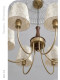 Creative shell chandelier, French mid-century style chandelier, senior designer cream style bedroom and dining room all-copper lamps