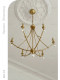 French Retro Candle Chandelier, Bedroom and Dining Room Chandelier, American Retro High-End Mid-Century Style Light Luxury All-Copper Lamps