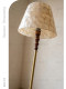 French Retro Shell Floor Lamp with a High-End Feel, American Mid-Century Style Rubber Wood Floor Lamp for Bedroom and Living Room Lighting