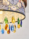 Medieval Style Creative Colorful Crystal Fabric Chandelier Bedroom Dining Room Lamp Nanyang Style Retro Bohemian Chandelier
