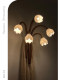 French-Style Vintage Creative Ceramic Tulip Wall Lamp for Living Room and Bedroom, Ambiance Wall Lamp in Walnut Color