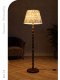 French Retro Shell Floor Lamp with a High-End Feel, American Mid-Century Style Rubber Wood Floor Lamp for Bedroom and Living Room Lighting